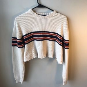 Woman’s American Eagle Crop Style Sweater - frayed bottom